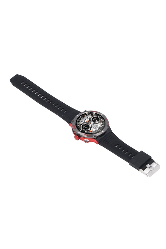 Smart Watch for Men Women 1.53 Inch / 38.8 mm Touchscreen Water Resistant Bluetooth Call Fitness Tracker Watch with LED Light and Compass for Outdoor Sports Red[cite: 1]