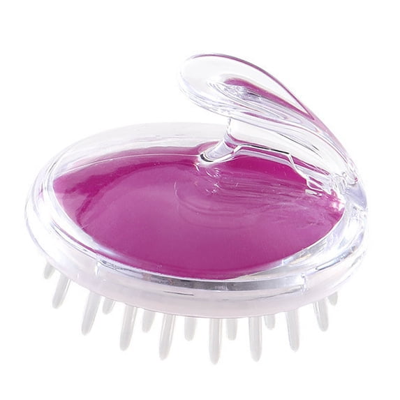 M Buder Soft Tooth Hair Scalp Massager Shampoo Brush, Transparent Shower Scrubber, Ergonomic Handheld Head Scalp Massage Tool for Men and Women, Enhances Circulation and Removes Dandruff (Purple)