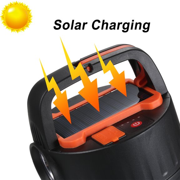 M Buder Solar LED Camping Lantern Rechargeable Tent Light with Remote Control, Multi-Mode Waterproof Hanging Lamp for Outdoor Emergency, Hurricane, Power Outage - 5.1 x 4.1 inches / 13 x 10.5 cm