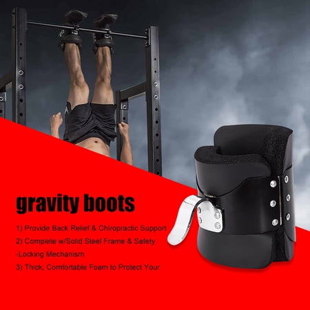 M Buder Solid Steel Frame Fitness Strength Training Gravity/Inversion Boots, Heavy Duty Handstand Equipment, Relieves Back Pain & Spasms, Fits Almost Any Chin-Up Bar, 5.7 x 7.1 inches / 14.5 x 18 cm
