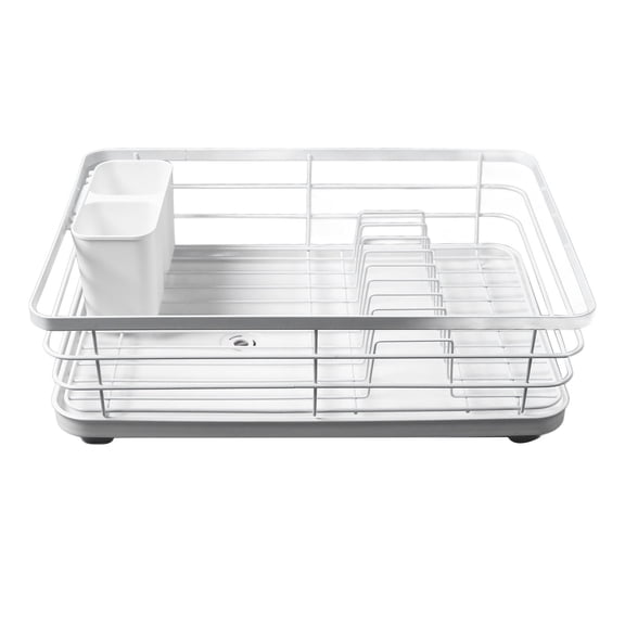 M Buder SpaceSaving Metal Dish Drying Rack with Drainboard  16.9 Long, Durable, NonSlip, MultiSize Capacity for Kitchen Counter