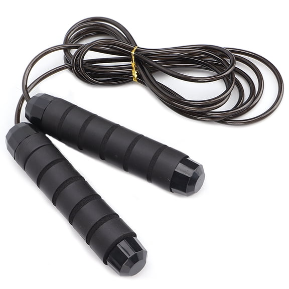 M Buder Speed Jumping Rope with Anti Skid Handle, Adjustable Thickened PVC Fitness Jump Rope for Cardio Workout and Fat Loss, Black (118 inches / 300 cm)