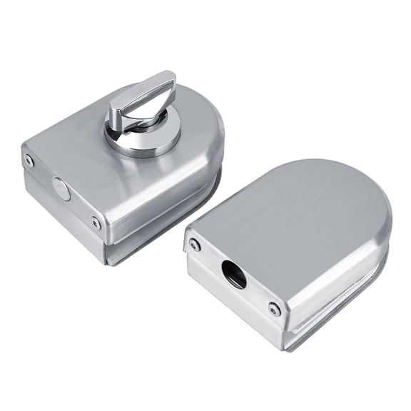 M Buder Stainless Steel 10 to 12mm Glass Door Lock Rotary Knob Open Close Home Hotel Bathroom Use Heavy Duty Hardware Cylinder Lock
