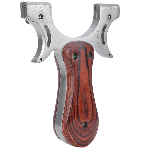 M Buder Stainless Steel Outdoor Powerful Hunting Slingshot Shooting Catapult with Fiber Optic Sight for Target Practice and Competitive Entertainment Ergonomic Wood Handle