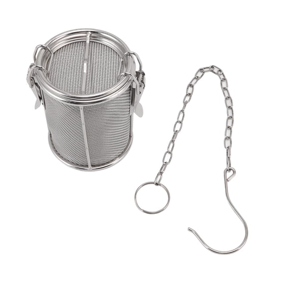 M Buder Stainless Steel Tea Ball Infuser Strainer Basket with Extended Chain Hook (3.9 in / 10 cm)