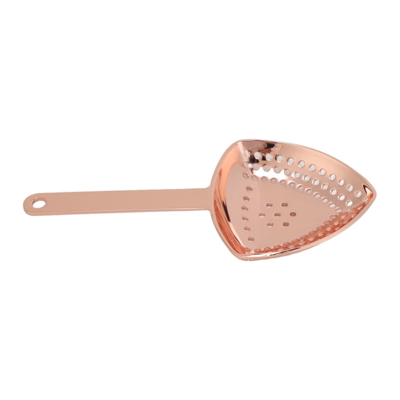 M Buder Stainless Steel Triangular Cocktail Strainer, Professional No Breakage Anti Rust Fine Filtration Ice Strainer for Home Bar, Copper Plated (7.09 inches / 18 cm)