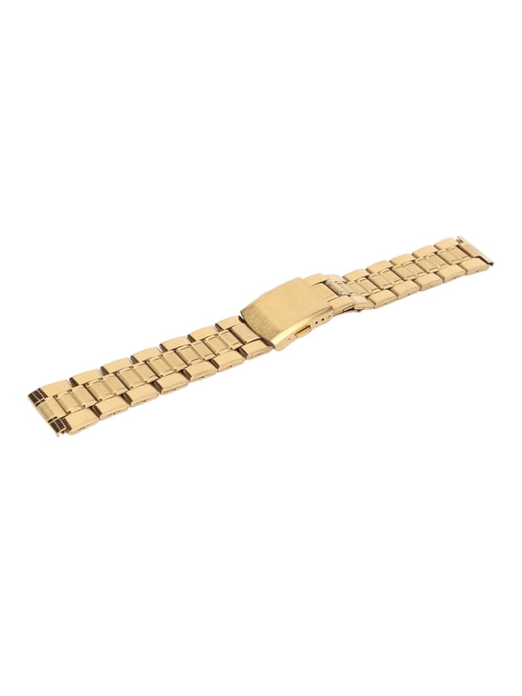 Stainless Steel Watch Band Quick Release Double Lock Buckle Replacement Metal Watch Strap for Men Women Gold 22mm / 0.90 in