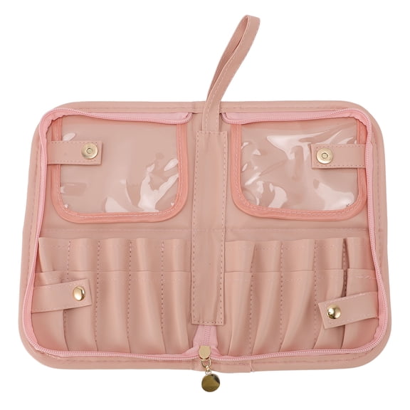 M Buder Stand Up Makeup Brush Holder Bag, Water Resistant PU Leather 20 Pockets Folding Travel Cosmetic Brushes Case Organizer (9.3 inches / 23.5 cm)