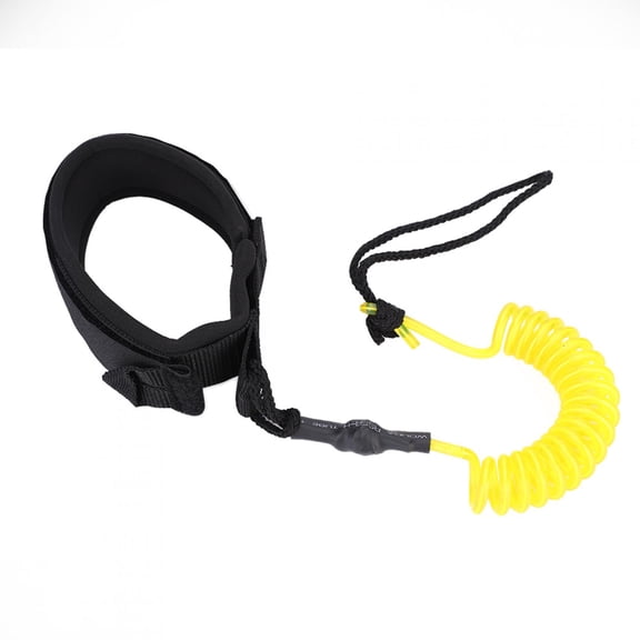 M Buder Stand Up Paddle Board Coiled Spring Leg Foot Rope Surfing Leash for Surfboard, Adjustable Ankle Strap, 24 inches / 61 cm, Yellow[cite: 1]