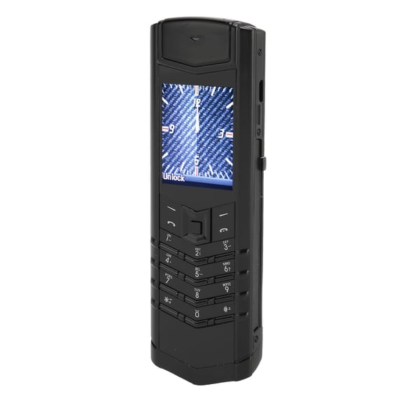 M Buder Straight Board Mobile Phone 1.5in / 3.81cm 2G Network Dual Standby 1600mAh Battery for Elderly Students Seniors Unlocked Cell Phone Device Classic Black Edition V10