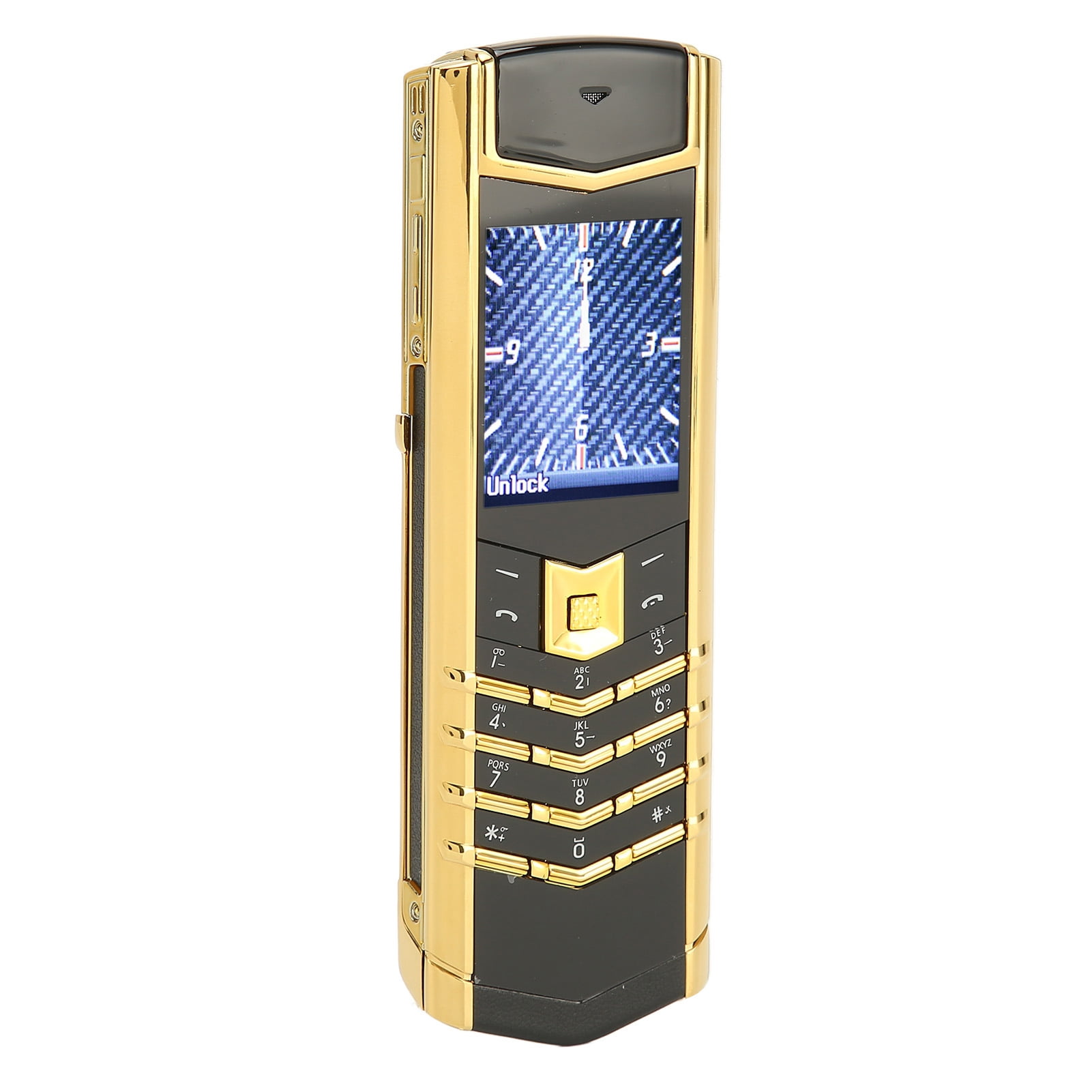 M Buder Straight Board Mobile Phone 1.5in / 3.81cm 2G Network Dual Standby 2600mAh Battery for Elderly Students Seniors Unlocked Cell Phone Device Black Gold Edition V10 Model