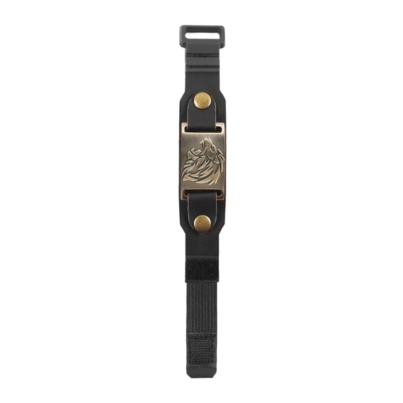 M Buder Studio Guitar String Mute Strap Bass Dampener with Metal Rings Anti-Howling Noise Reduction Band for 6/7 String Electric Acoustic & 4/5/6 String Bass, 7.5 inches / 19 cm, Black Lion