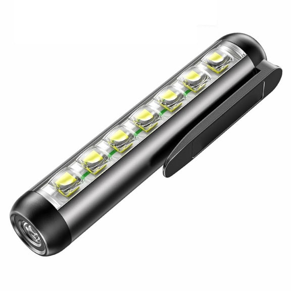 M Buder Super Bright LED Flashlight Mini Working Lamp Outdoor Hiking Camping Light Repair Lighting Pen Clip Design Strong Magnetic Adsorption Type-C Charging, 4.72 inches / 12 cm