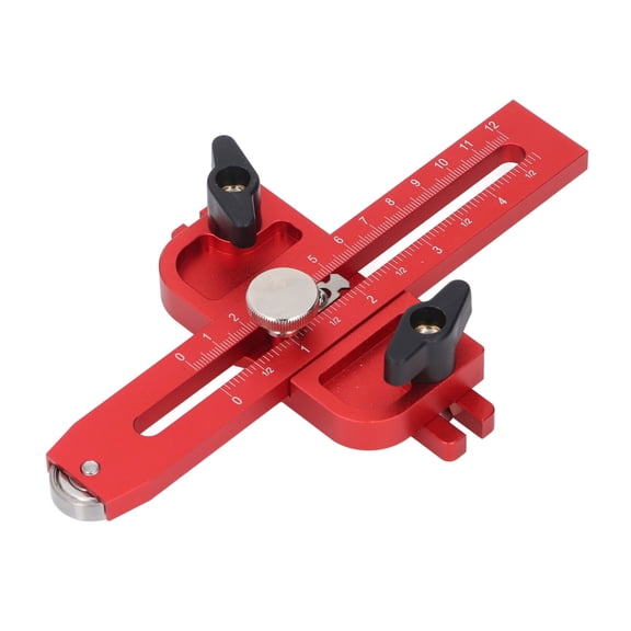 M Buder Table Saw Jig Guide with Roller, Dual Scale Woodworking Thin Ripping Guide Locator, Fits for 3/4x3/8 and 3/8x1/4 Inch T Slot, Aluminum Alloy Jig for Table Saw Band Saw (7.87 inches / 20 cm)