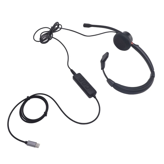 M Buder Telephone Headset Noise Canceling Single Ear Comfortable USB C to USB 3.5mm Port for PC Laptop Smartphone Tablet