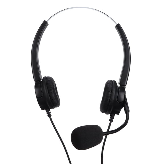 M Buder Telephone Headset Omni-Directional Business Office Telephone Call Center Corded Headset VH530D-RJ9 Binaural for Desktop Phones, Black Edition