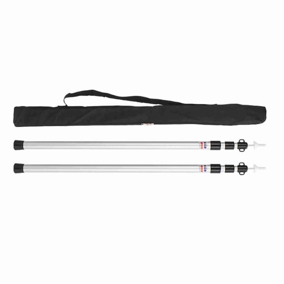 M Buder Telescopic Tent Support Rods 90.5 inches / 2.3m Thicken Aluminum Alloy Awning Canopy Poles for Outdoor Camping Beach Shelter (Silver)