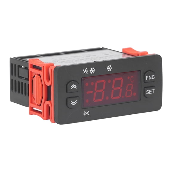 M Buder Temperature Controller Fahrenheit Celsius Switchable Digital Display NTC Sensor Thermostat 230V AC for Cooler Refrigerator (10 inches / 25.4 cm)[cite: 1]