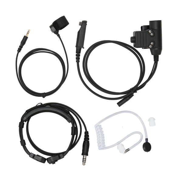 M Buder Throat Mic Headset 7.1mm Plug with PTT Adapter Push to Talk for Baofeng UV-9R UV-9R PLUS UV-XR BF-9700 Tactical Earpiece Noise Cancelling