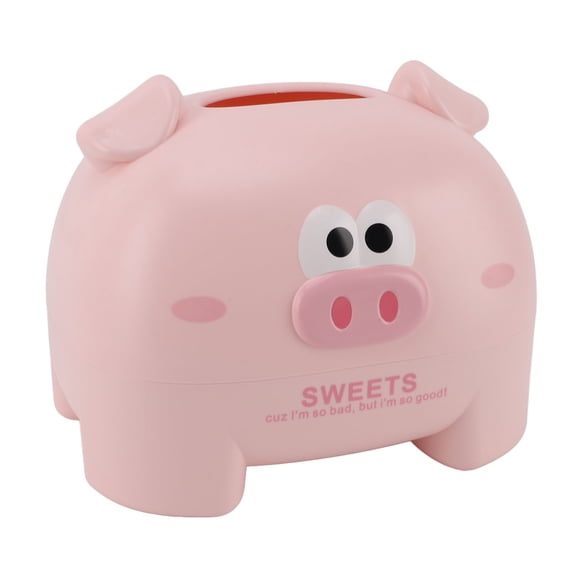 M Buder Tissues Dispenser Box Cute Animal Shape Plastic Decorative Tissue Holders for Home Use Pink Pig 7.87 inches / 20 cm Vanity Accessory for Bathroom Countertops and Bedroom Desks