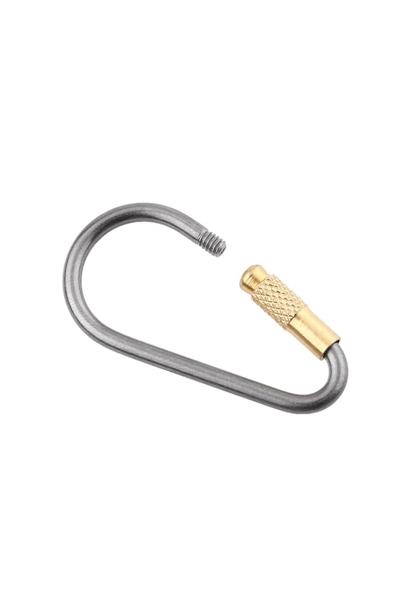 Titanium Alloy D-Shape Carabiner Screw Lock Snap Clip Camping Hook Keychain Backpack Padlock (1.87 inches / 47.5 mm)