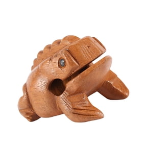 M Buder Traditional Thailand Wooden Lucky Frog Croaking Musical Instrument Hand Crafted Wood Fortune Frog Sound Therapy Statue Tabletop Accent Home Office Decor No 3 Size 3.5 inches / 9 cm