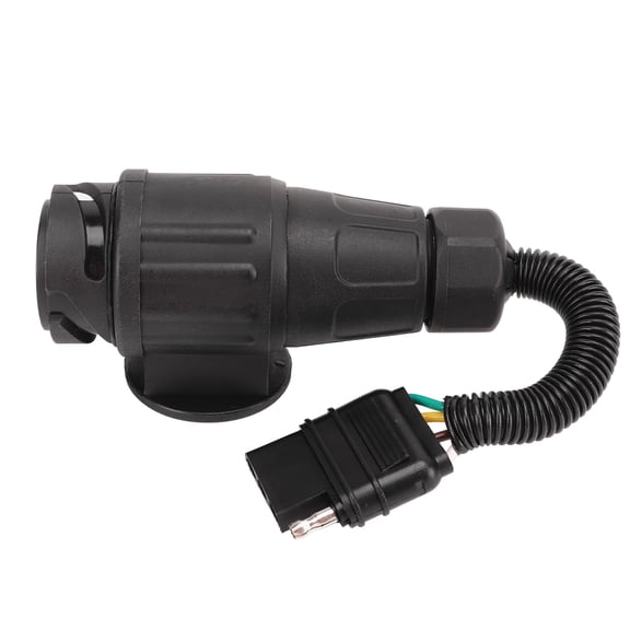 M Buder Trailer Plug Adapter EU 13 Way Round to US 4 Way Flat Trailer Connector Converter Conversion Plug for RV Boat Camper Commercial Vehicles, 13 Pin to 4 Pin Adapter