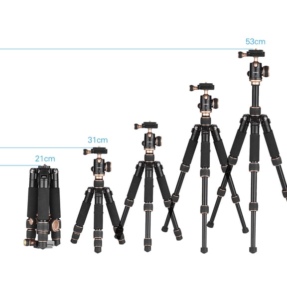 M Buder Travel Portable Mini Tabletop Tripod with Ball Head Quick Release Plate for DSLR Camera Smartphone 21 inches / 53 cm