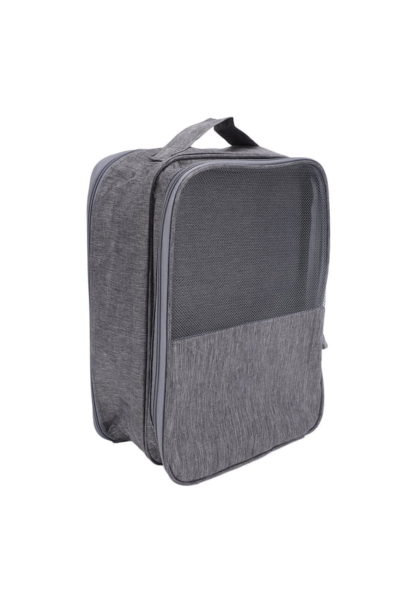 Travel Shoe Bag 3 Layer Large Capacity Oxford Cloth Storage Organizer for Camping Business Trip, Gray, 12.2 x 9.06 x 5.51 inches / 31 x 23 x 14 cm