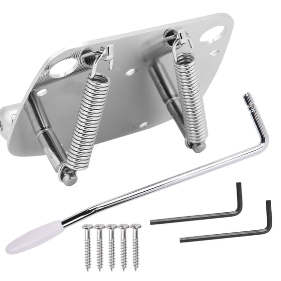 M Buder Tremolo Bridge Replacement for Jazzmaster Electric Guitar Tailpiece Vibrato System String Instrument Accessory Parts with Screws and Hex Wrenches, Silver Alloy, 9 Pieces