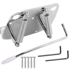 M Buder Tremolo Bridge Replacement for Jazzmaster Electric Guitar Tailpiece Vibrato System String Instrument Accessory Parts with Screws and Hex Wrenches, Silver Alloy, 9 Pieces