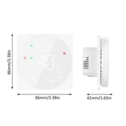 M Buder Tuya WiFi LCD Display Smart Temperature Controller, Touch Screen Thermostat APP Remote Control for Electric Heating, White, 3.38 inches / 8.6 cm