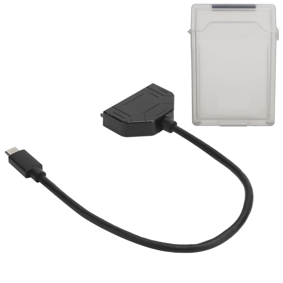 M Buder Type-C SATA Adapter 2.5in USB 3.0 10G SSD HDD Hard Disk Drive Cable Protection Box (Gray)