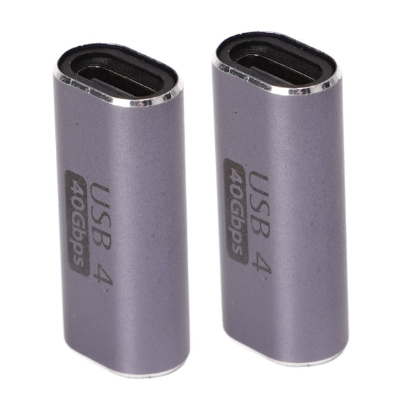 M Buder Type C to Type C Adapter Female to Female Connector 40Gbps Super Speed Data Transfer 100W Fast Charging 8K Video Extender Coupler 2 Pack Silver