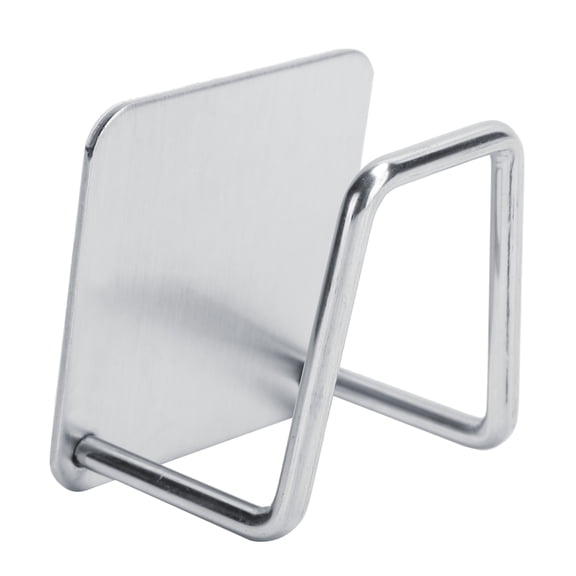 M Buder U-Shaped 304 Stainless Steel Sponge Holder Sink Draining Rack Shelf Kitchen Organizer, Adhesive Wall Mount Rust-Resistant Storage Hook For Dishwashing Accessories, Silver (2.0 in / 5 cm)