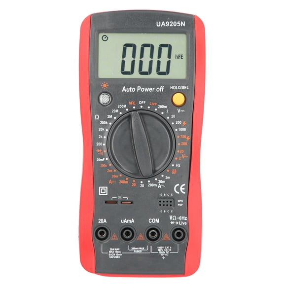 M Buder UA9205N LCD Digital Multimeter AC DC Voltmeter Current Capacitance Resistance Tester Meter 1.38 inches / 35.05 mm