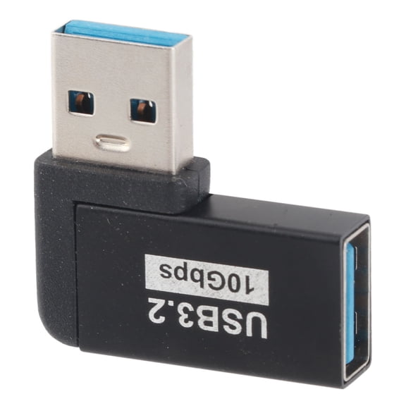 M Buder USB 3.2 Female to Male Adapter Professional High Speed 90 Degree Elbow USB 3.2 Extender Heavy Duty Aluminum Alloy Right Angle Connector for Computer Laptop Desktop PC Game Consoles 1 Pack