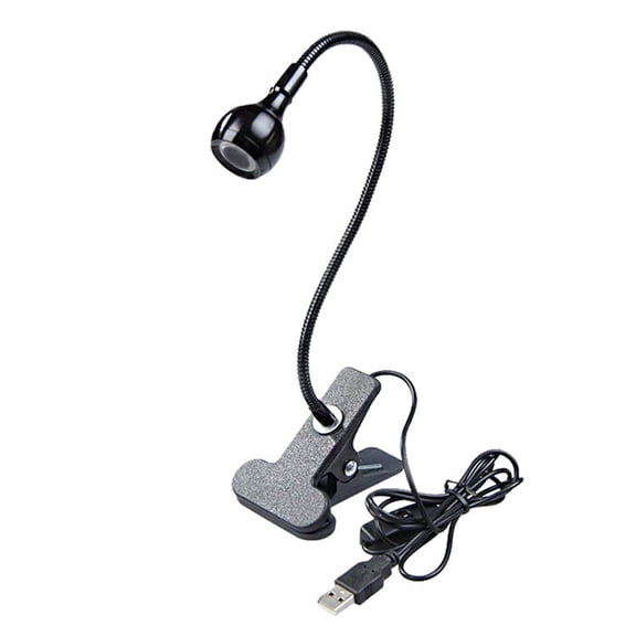 M Buder USB Clip-On Table Lamp Bedside Light for Nail Art and Nail Polish Curing, UV Glue Light Dryer with 4 Brightness Levels, 5W Dual-Chip Portable Salon Manicure Tool, Black (3.94 in / 10 cm)