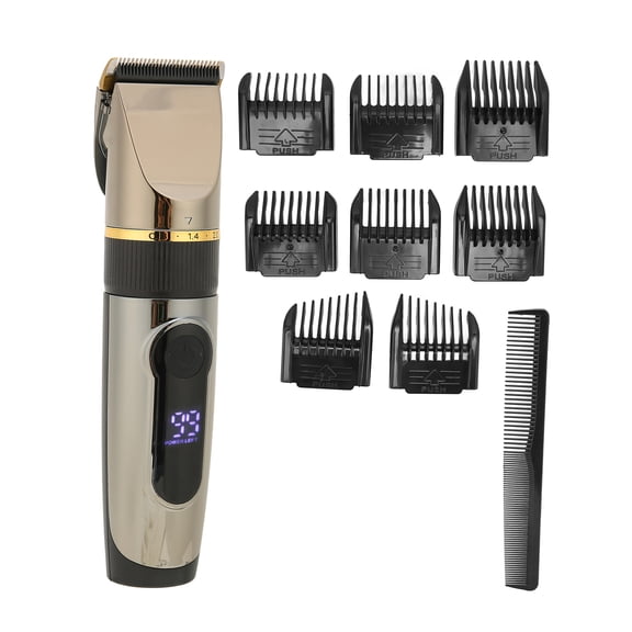 M Buder USB Hair Clipper LCD Waterproof 2200mAh Lithium Battery Hair Trimmer Complete Haircutting Kit with 8pcs Guide Comb