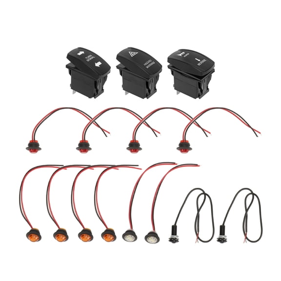 M Buder UTV Turn Signal Kit Flasher Relay Harness DC12V Rocker Switch Replacement for Polaris RZR Ranger Turbo Can-Am Golf Cart Beach Cart 4x4 Project ATV Accessories (17 inches / 43.18 cm)