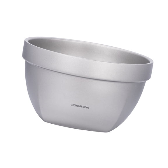 M Buder Ultralight Titanium Double Layer Bowl for Outdoor Camping Backpacking Picnic Hiking Rice Soup Salad Portable Mess Kit with Storage Bag 500ml Capacity 16.9oz Heat Resistant Essential Gear