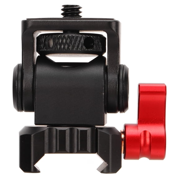 M Buder Universal 1/4in Thread Field Monitor Mount Bracket Holder with Quick Release NATO Rail Clamp, 360 Degree Swivel Rotation and 180 Degree Tilt, Aluminum Alloy, Black