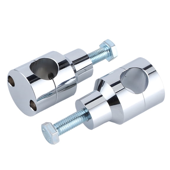 M Buder Universal Circular Handlebar Riser Bracket Mount Clamp 25mm / 1.0 inches Chrome Plating Heavy Duty Aluminum Alloy Motorcycle Replacement Parts for Street Bike Dirt Bike ATV