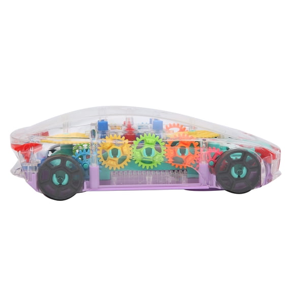 M Buder Universal Driving Transparent Car Toy with Colorful Lights, Mechanical Gear Model, Musical Electric Vehicle for Kids