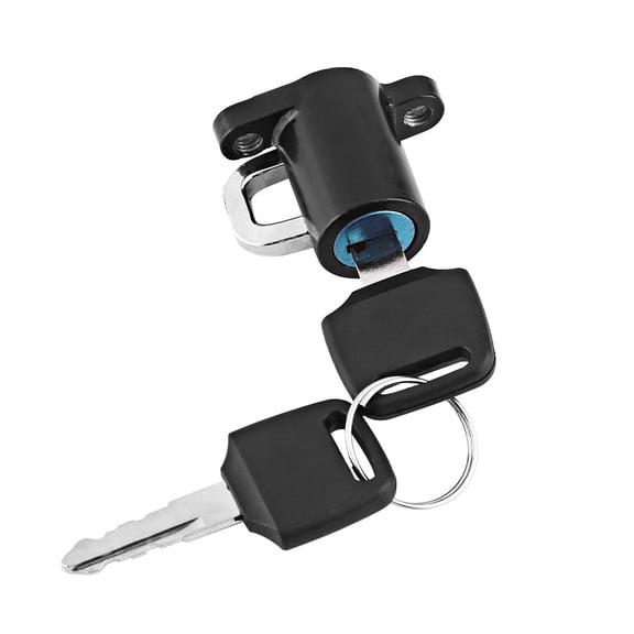 M Buder Universal Motorcycle Motorbike Bike Helmet Lock Hanging Hook Security Accessory with 2 Keys Set, Premium Aluminum Alloy Construction, Easy Installation for Scooters and Bikes, Black