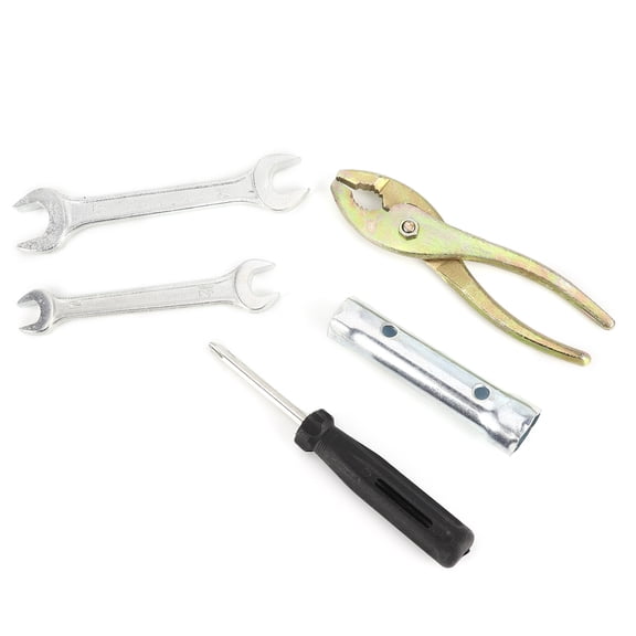 M Buder Universal Motorcycle Repair Tool Kit, 5-Piece Fixing Set with Wrench, Screwdriver, Plier, and Spark Plug Socket