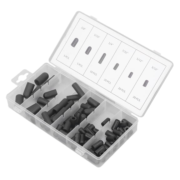 M Buder Vacuum Hat Plug Assortment Kit 80Pcs Rubber High Temperature Resistant Leakage Proof Vacuum Caps Assorted Set for Automotive Vehicles Mechanics, 5/32 inches to 3/8 inches / 0.39 cm to 0.95 cm