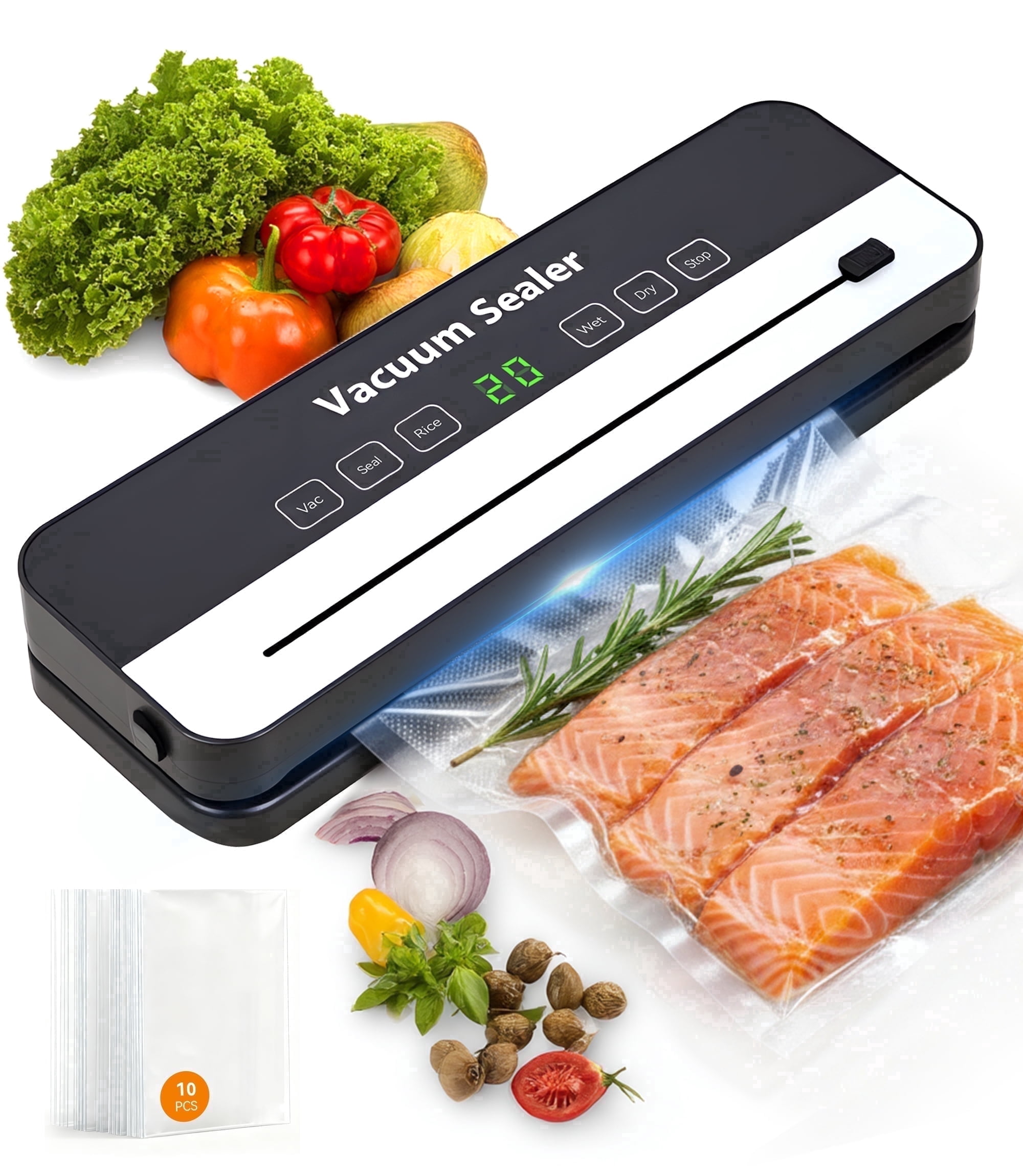 M Buder Vacuum Sealer Machine, Automatic Sealing for Food Storage with Cutter, 5 Modes, Residential, Commercial deal from Walmart
