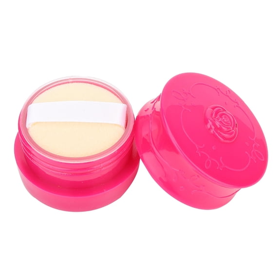 M Buder Vintage Rose Empty Makeup Loose Powder Dispenser Box Cosmetic Case with Powder Puff Rose Red (2.2 inches / 5.5 cm)