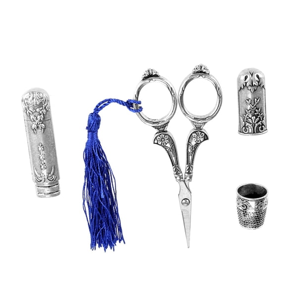 M Buder Vintage Stainless Steel Sewing Scissors Cutting Paper DIY Crafts Tool Set 3 Pieces Pointed Tip 4.13 inches / 10.49 cm
